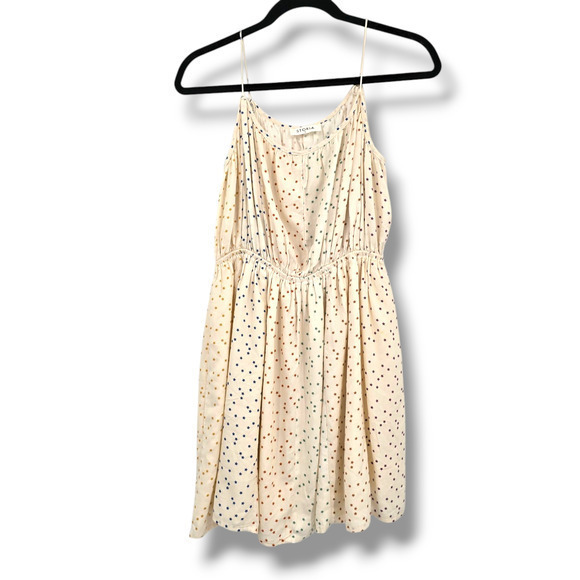 Storia Women's Rainbow Star Print Spaghetti Strap Lightweight Mini Dress Size S - Picture 1 of 11
